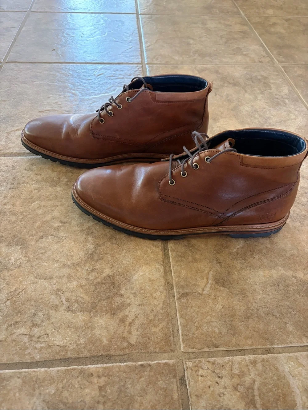 Cole Haan Men's Raymond Grand Brown Leather Chukka Boots, SZ 11.5, Like New